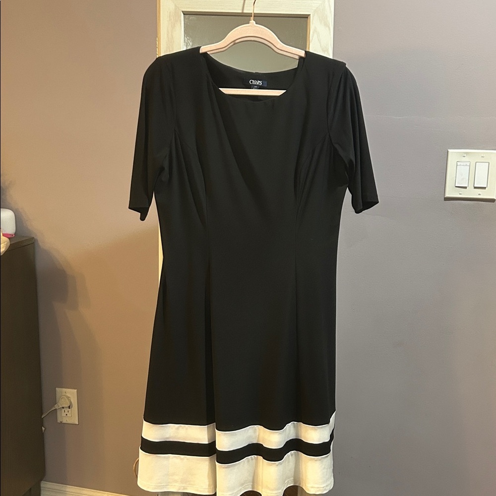 Chaps Black and White Dress